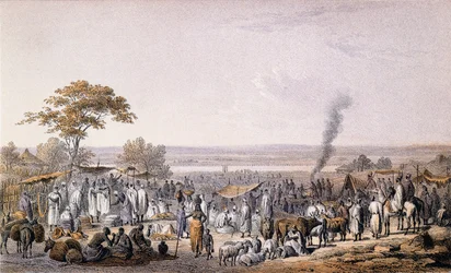Der Markt in Sokoto im Jahr 1853, aus 